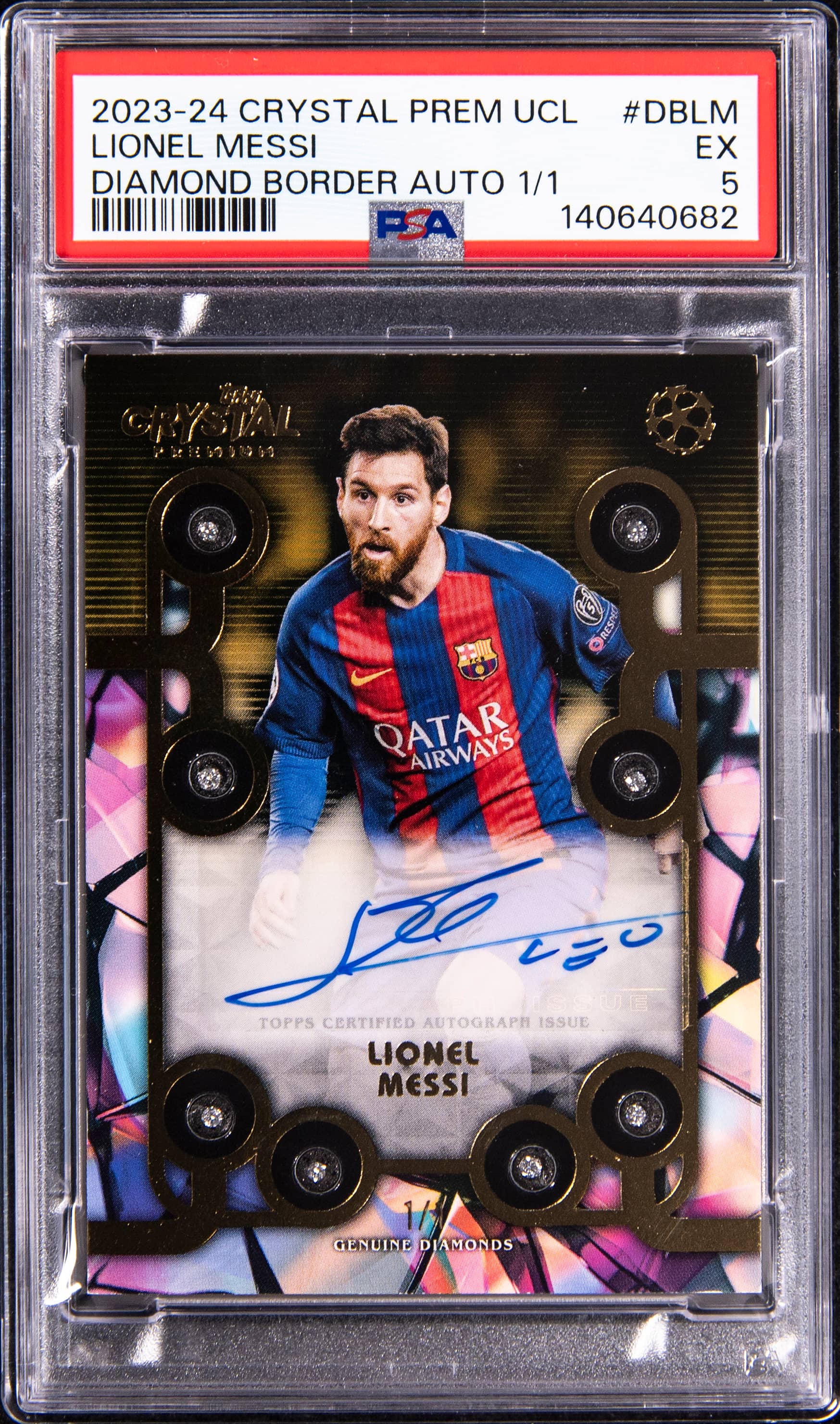 Lionel Messi 1/1 Topps Crystal UCL Auto Sells for $18K