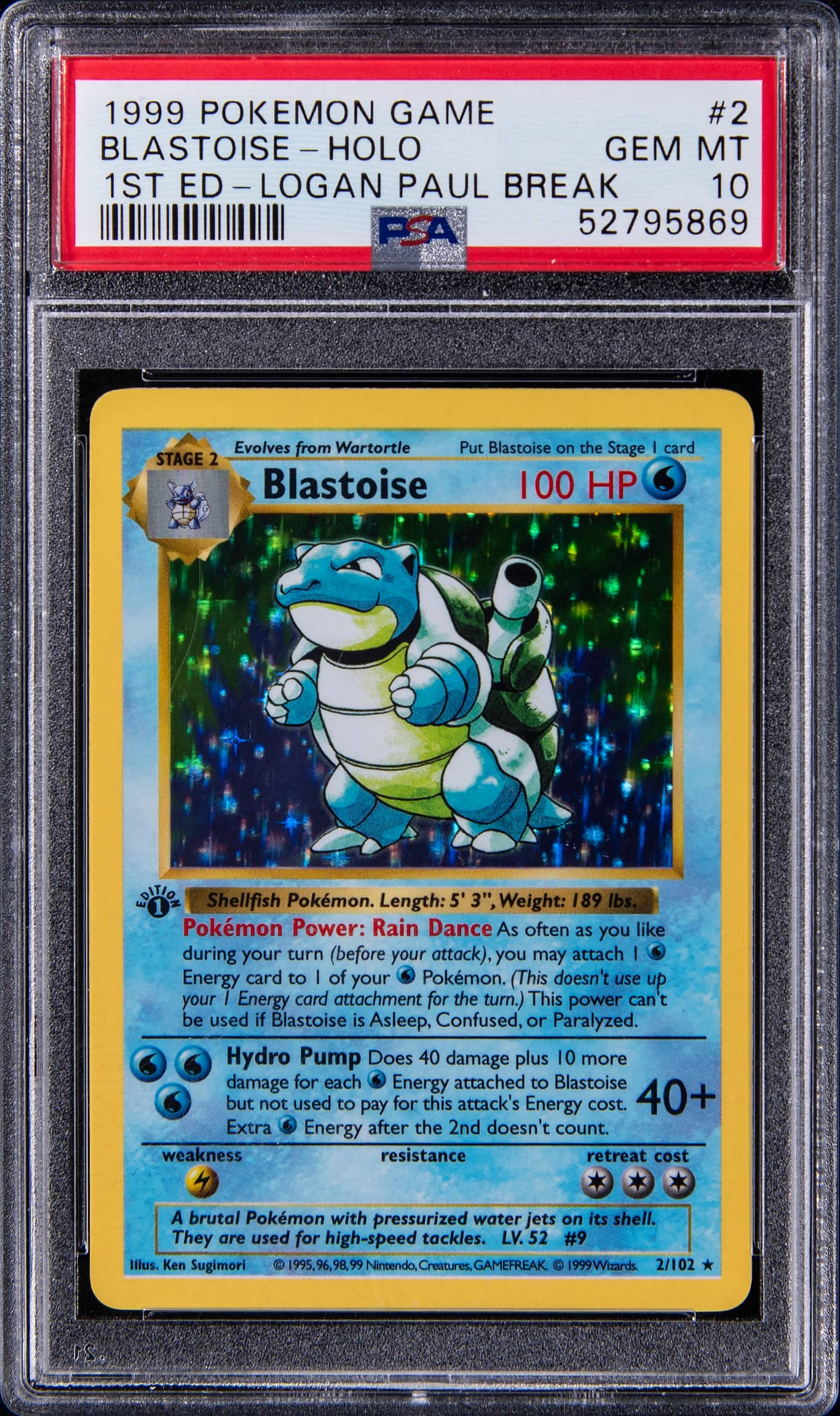 1999 Pokémon 1st Edition Blastoise PSA 10 Sells for $138K