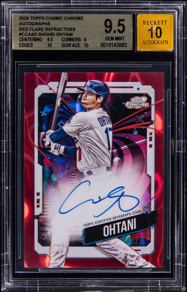 Shohei Ohtani 2024 Cosmic Red Flare Auto /5 Sells for $40K