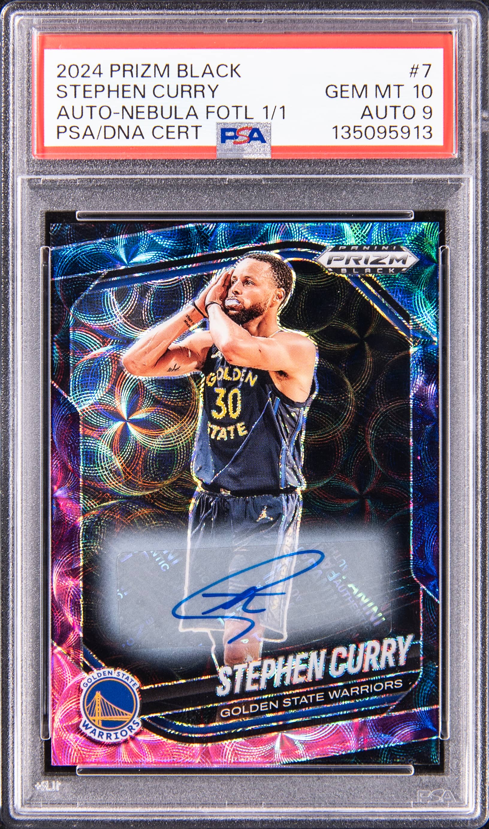 Curry 2024-25 Prizm Nebula 1/1 Auto PSA 10 Sale
