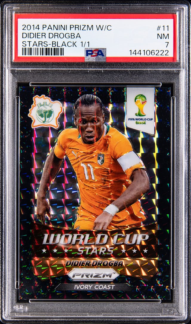 Didier Drogba 2014 Prizm Black 1/1 sells for $12,200