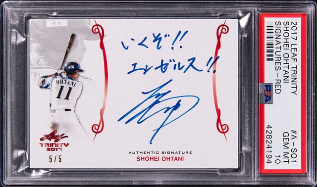 2017 Leaf Trinity Shohei Ohtani Red /5 PSA 10 Sale