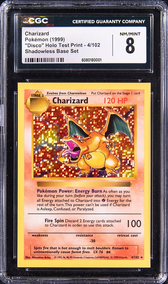 1999 Shadowless Disco Holo Test Charizard Sale