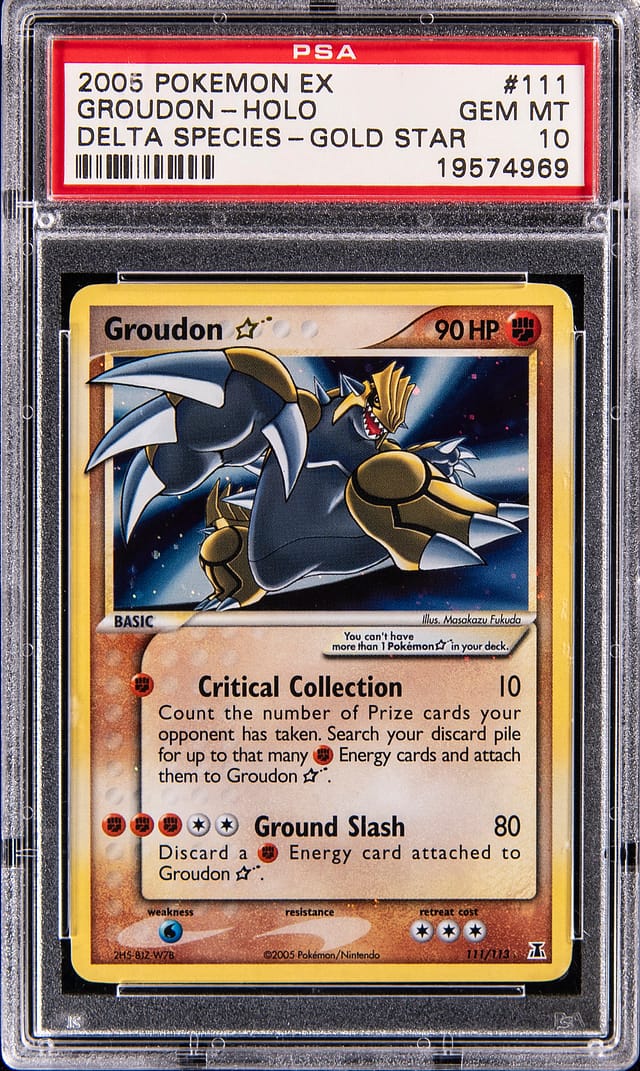 Gold Star Groudon PSA 10 EX Delta Species Sells for $27k