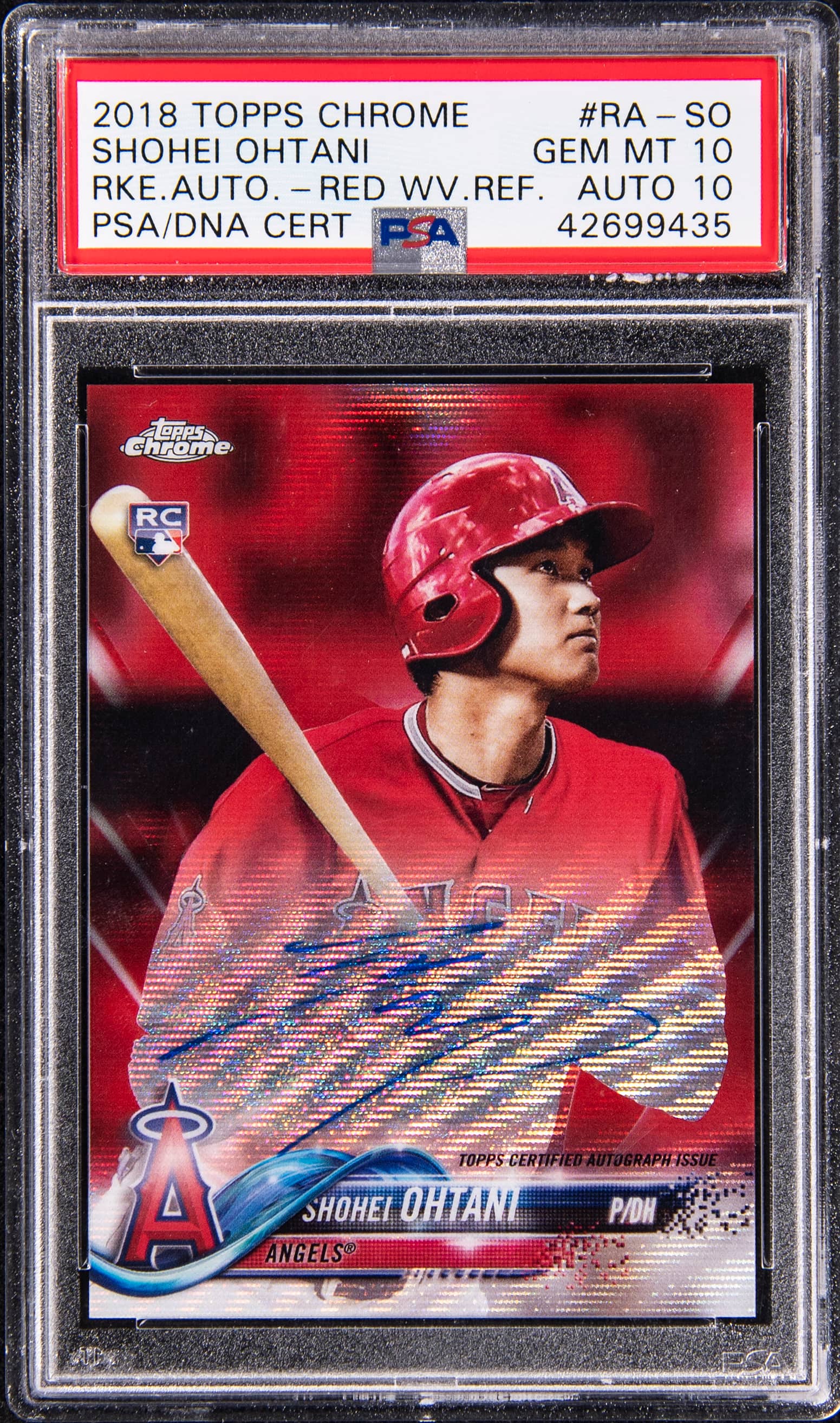 Shohei Ohtani 2018 Topps Chrome Red Wave /5 PSA 10