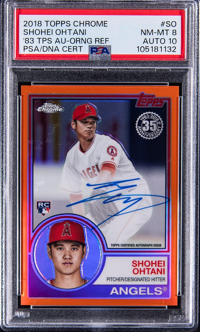 Shohei Ohtani 2018 Chrome Orange Auto /25 Sells at Goldin