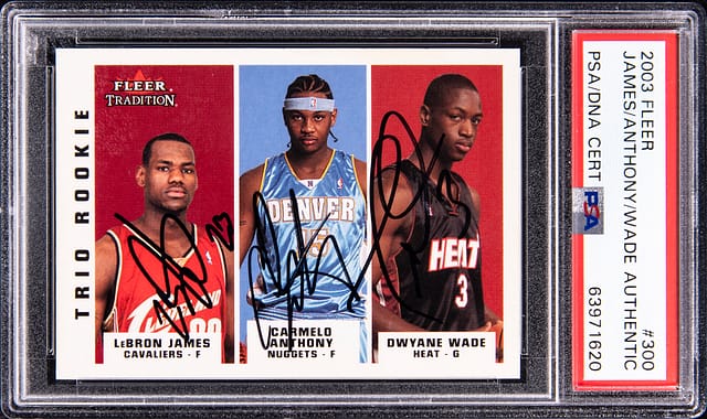 LeBron/Melo/Wade Triple-Signed 2003 Fleer Sale