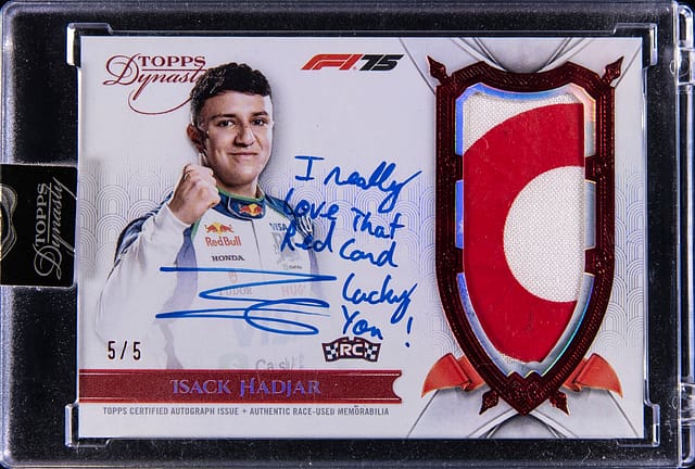 Isack Hadjar 2025 Dynasty F1 Red RPA /5 Sells for $17.9K