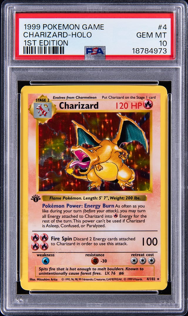 1999 1st Edition Charizard PSA 10 Sells for $518K