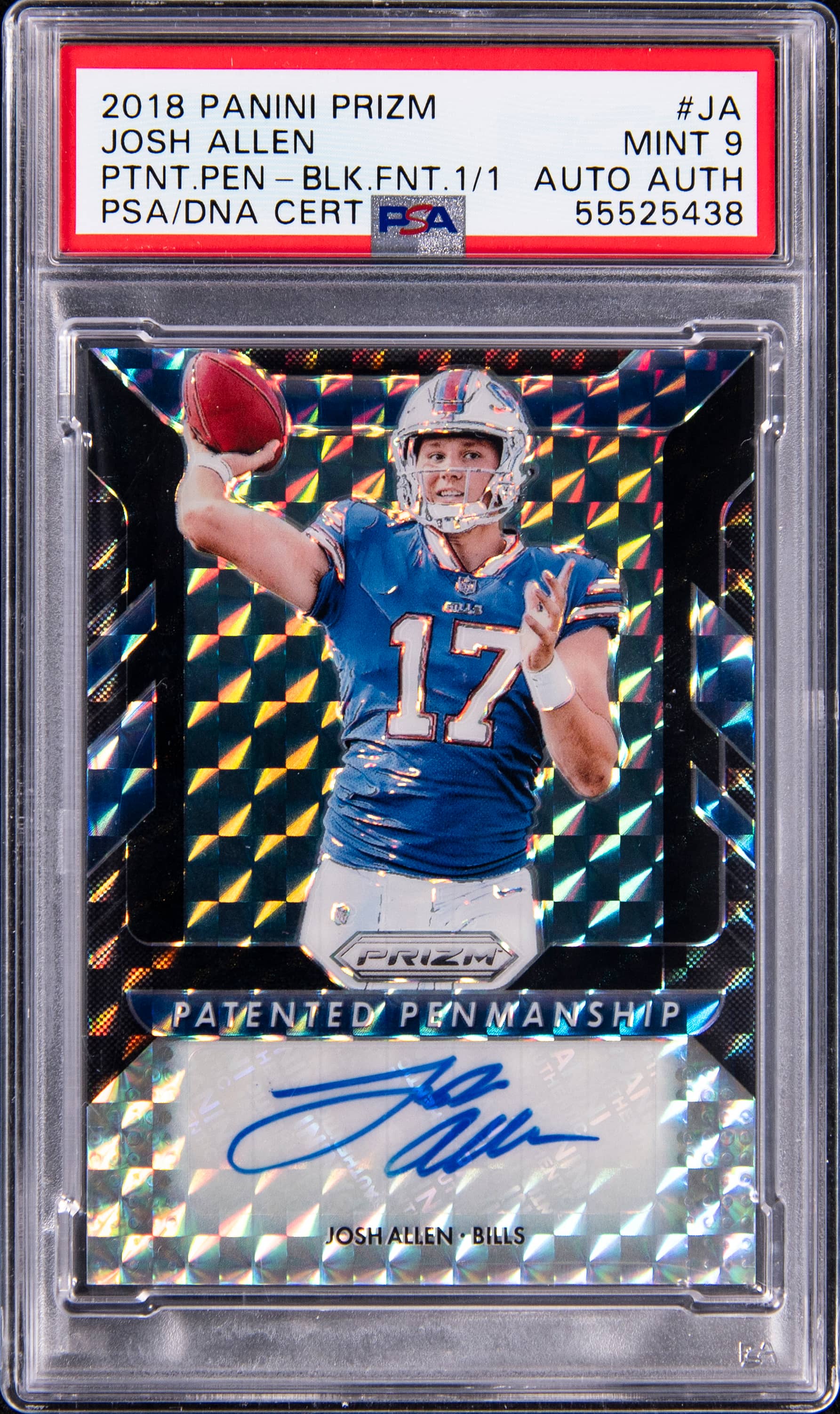 2018 Prizm Josh Allen 1/1 Auto Sells for $15,860
