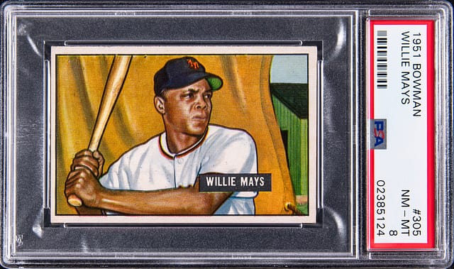 1951 Bowman Willie Mays Rookie PSA 8 Sells for $209K