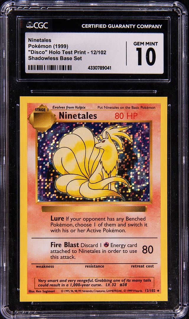 1999 Ninetales Disco Holo Test Print CGC 10 Sale