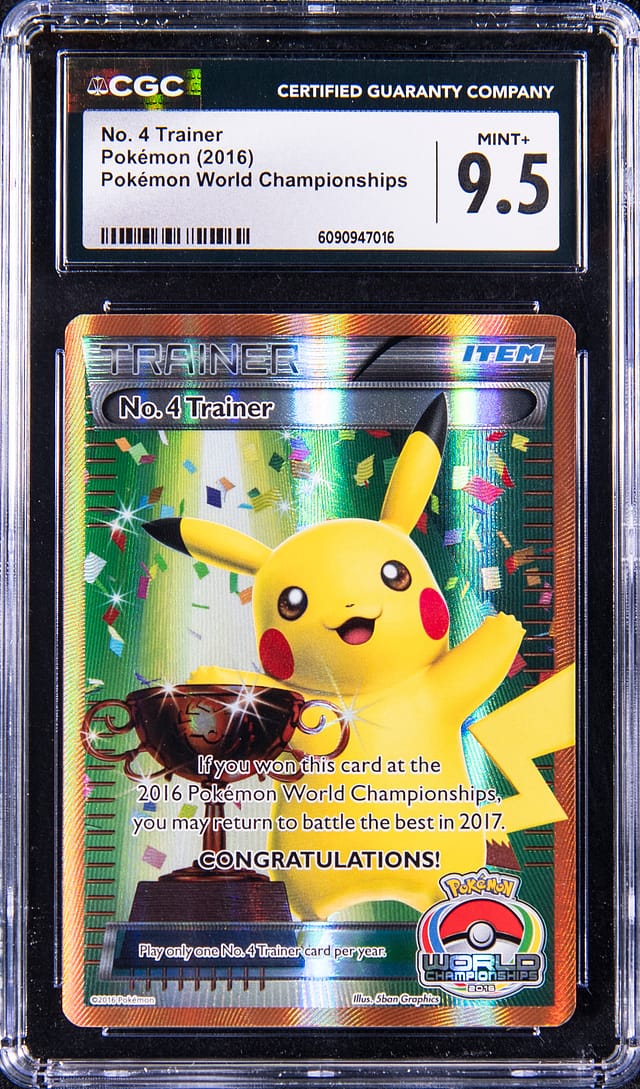 2016 No. 4 Trainer Pikachu Trophy Card Sells for $24K