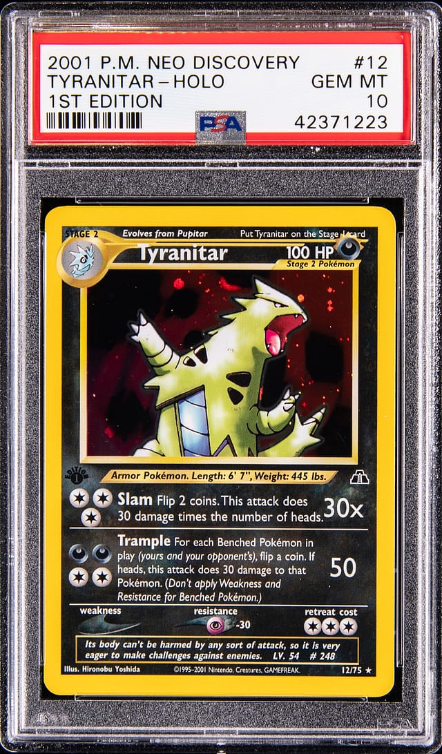 2001 Neo Discovery Tyranitar PSA 10 Sells for $12.3K