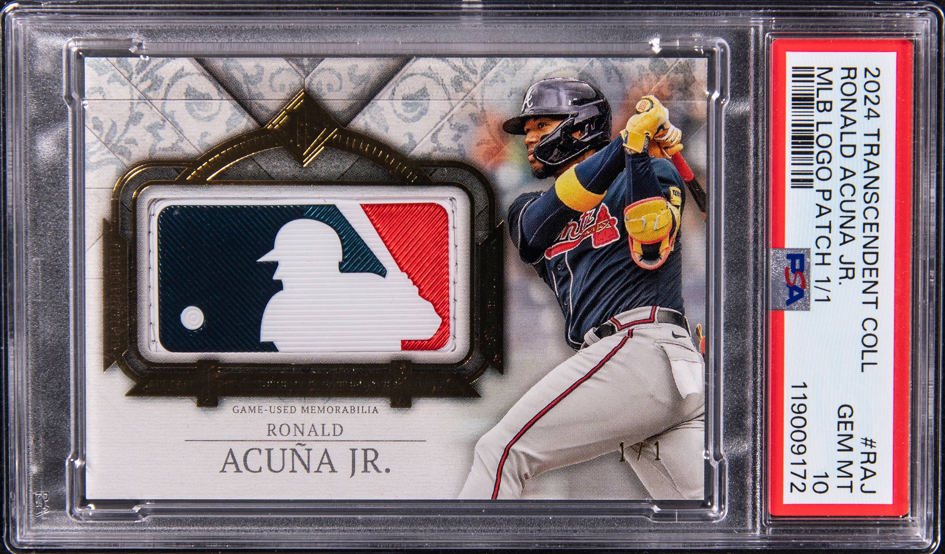 Ronald Acuña Jr. 1/1 Transcendent Logo Patch PSA 10