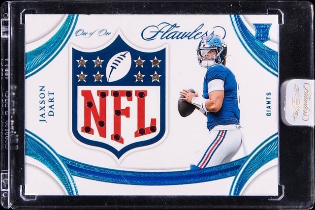 Jaxson Dart 2025 Flawless Shield Gems 1/1 Sells for $22K