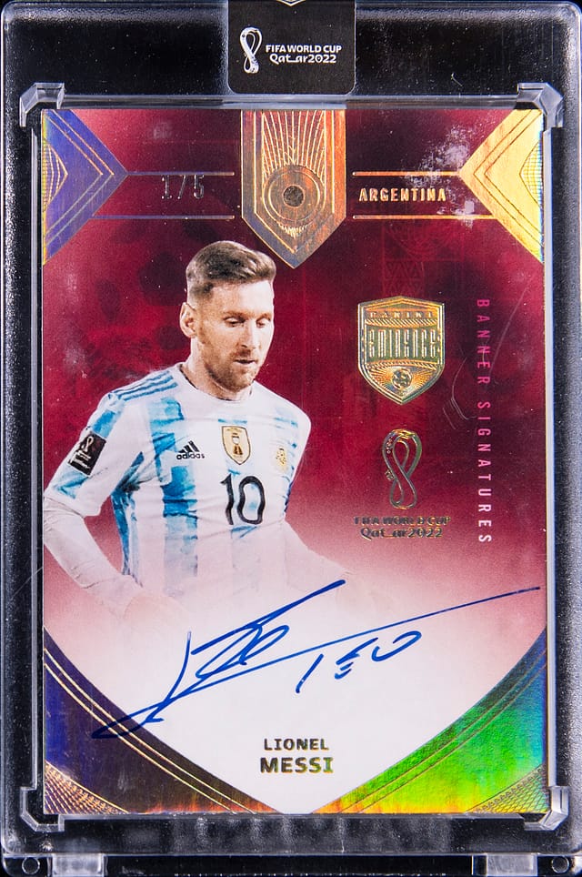 Messi 2022 Eminence Banner Signatures Gold #1/5 Sale