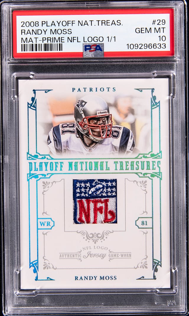 Randy Moss 2008 NT NFL Shield 1/1 PSA 10 Sells for $12K