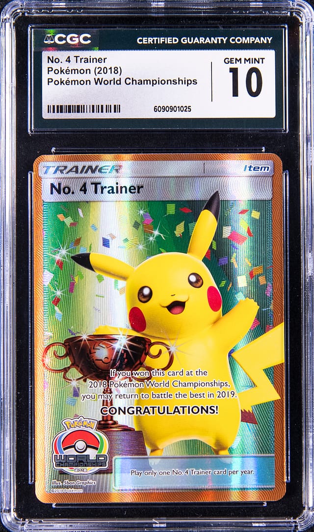 2018 No. 4 Trainer Pikachu Trophy CGC 10 Sells for $24K
