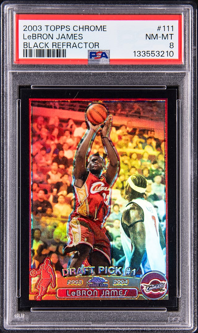 LeBron 2003 Topps Chrome Black Refractor PSA 8 Sale
