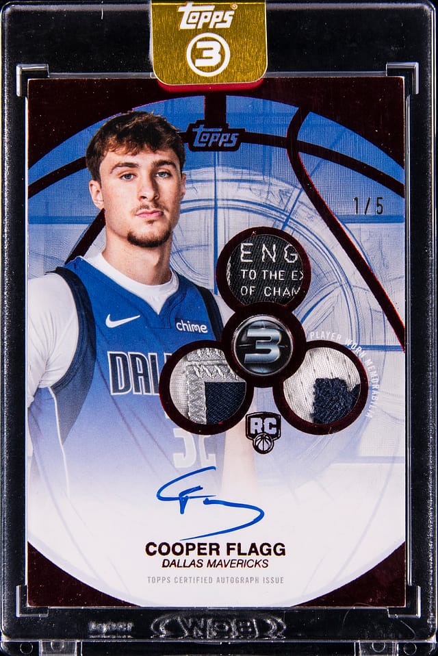 Cooper Flagg Topps 3 Red RPA /5 Sells for $13.4K