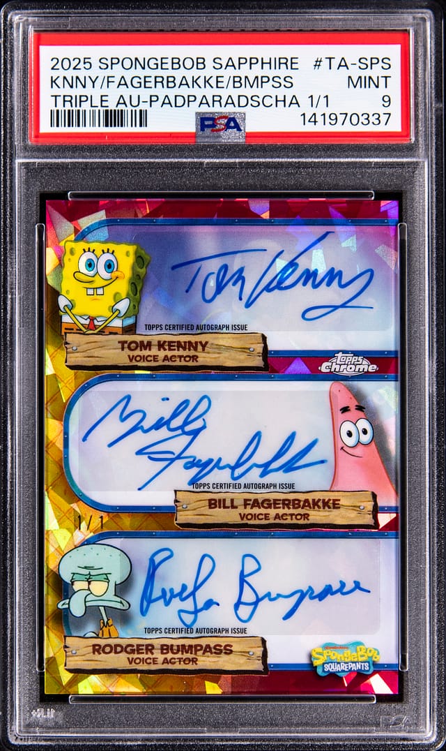 SpongeBob Triple Auto 1/1 Sapphire Sells for $18.9K