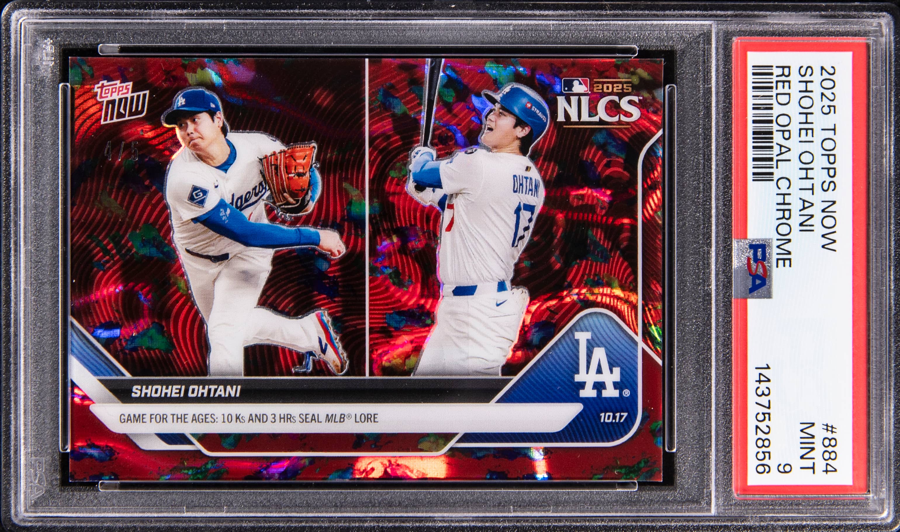 Shohei Ohtani 2025 Topps Now Red Opal /5 PSA 9 Sale