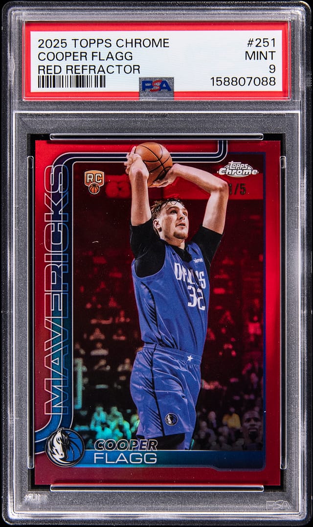 Cooper Flagg 2025 Topps Chrome Red /5 PSA 9 Sale