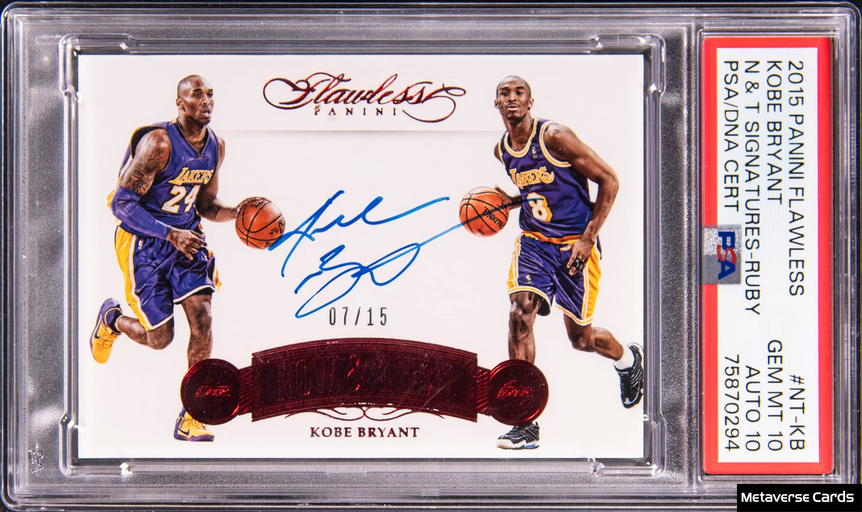 Kobe Bryant 2015-16 Flawless Ruby Auto PSA 10 Sells
