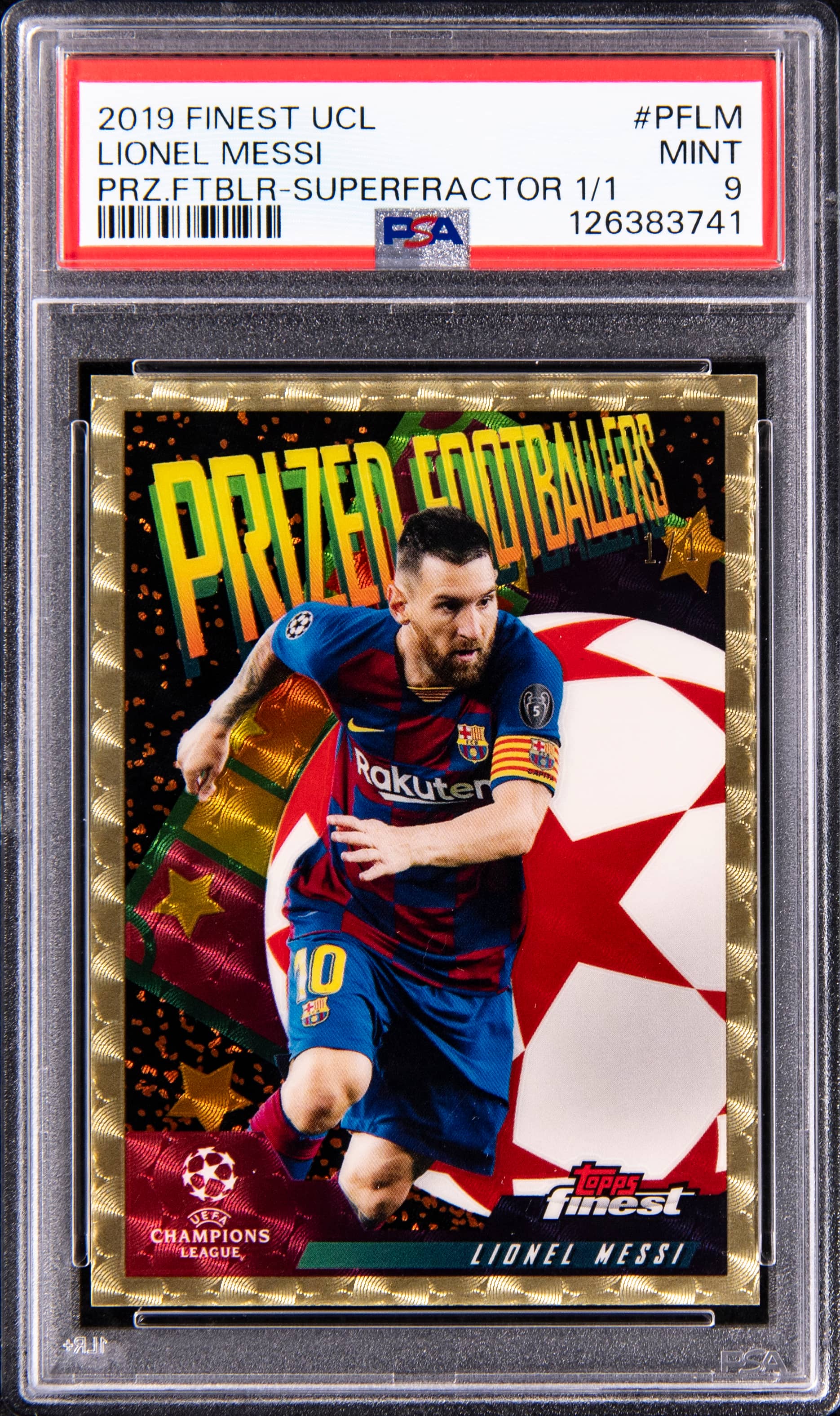 2019-20 Finest Messi SuperFractor 1/1 sells for $63k