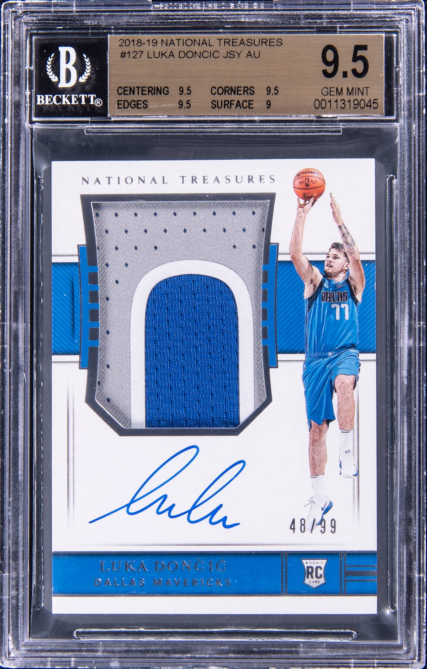 Luka Doncic 2018 NT RPA /99 BGS 9.5 sells for $122K