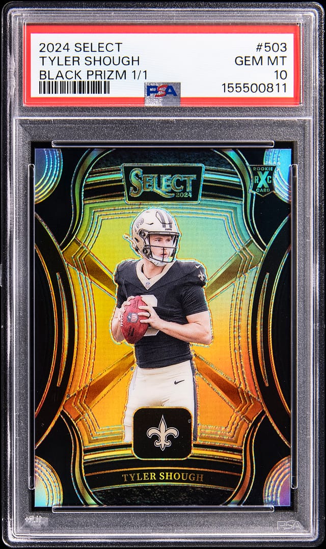 Tyler Shough 2024 Select Black Prizm XRC 1/1 Sells