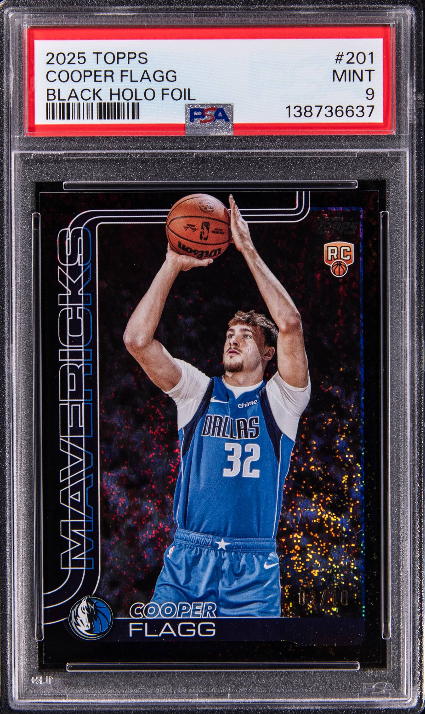Cooper Flagg Black Holo Foil /10 PSA 9 Sells for $15.9K