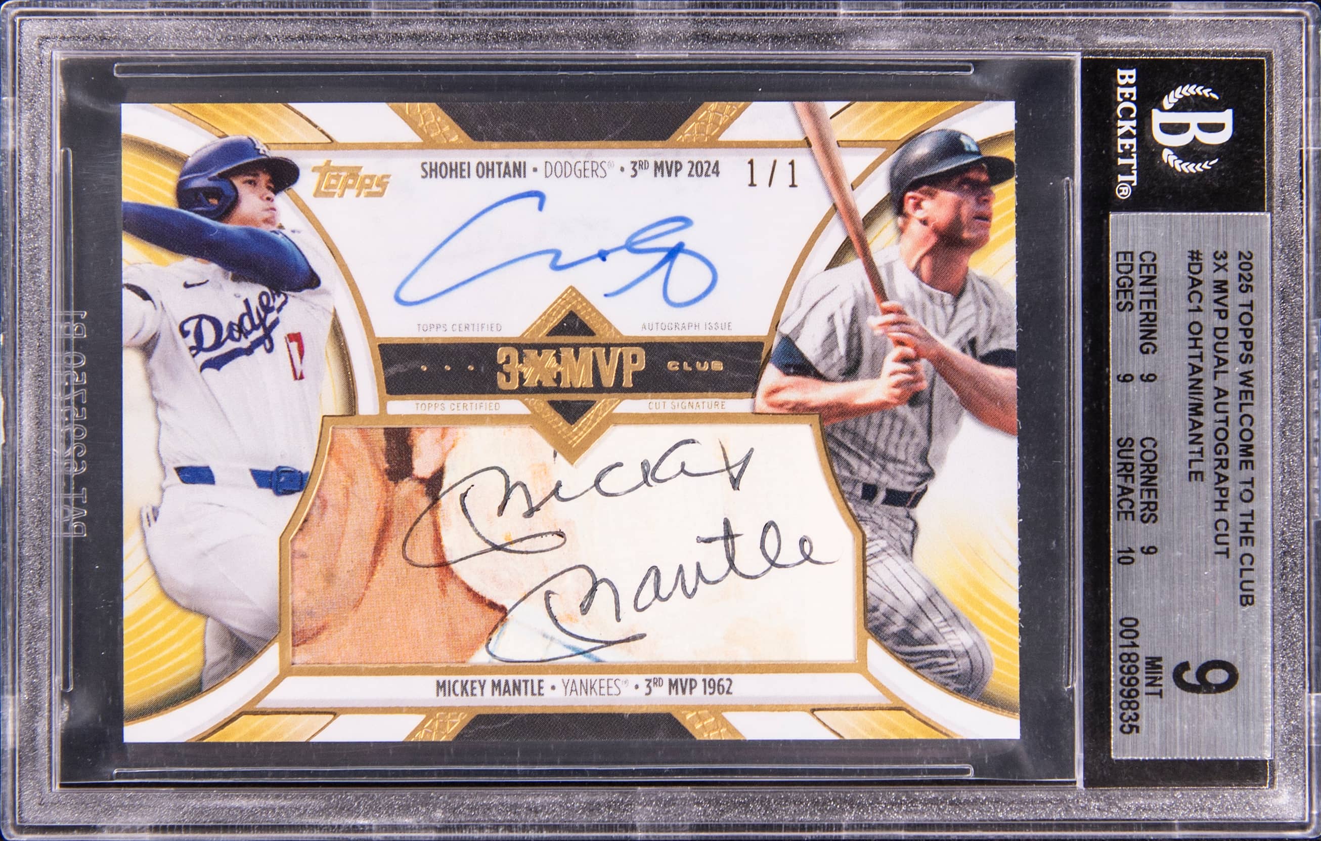Ohtani–Mantle 1/1 Dual Cut Auto Sells for $89K