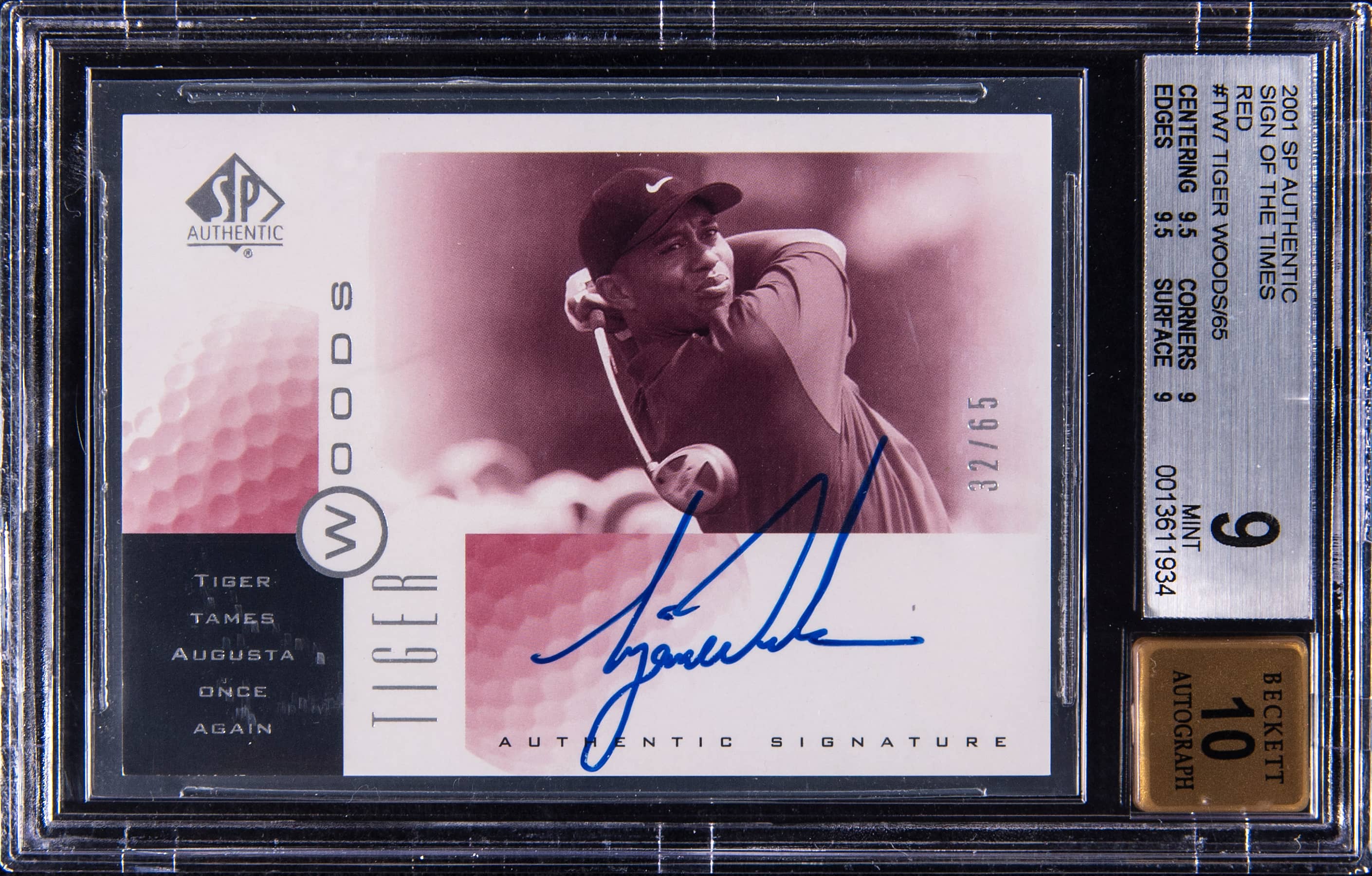 Tiger Woods 2001 SP SOTT Red BGS 9 Sells for $12K