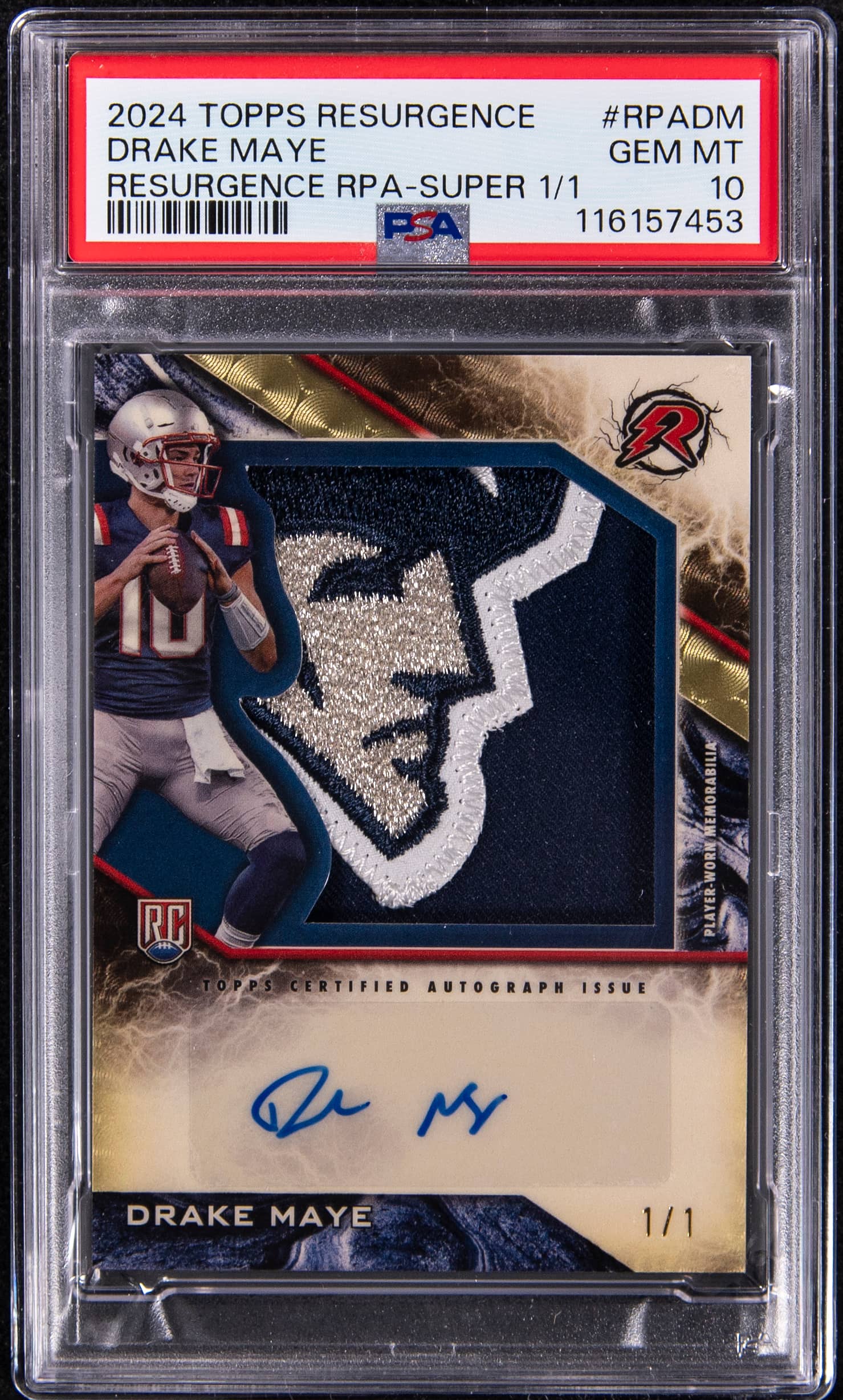 Drake Maye 2024 Resurgence SuperFractor RPA 1/1 Sale