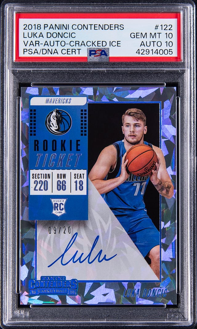 Luka Doncic Cracked Ice Contenders Rookie Sells for $43K