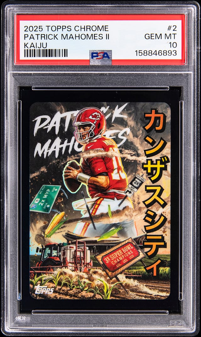 2025 Topps Chrome Kaiju Mahomes PSA 10 Sells for $14,775
