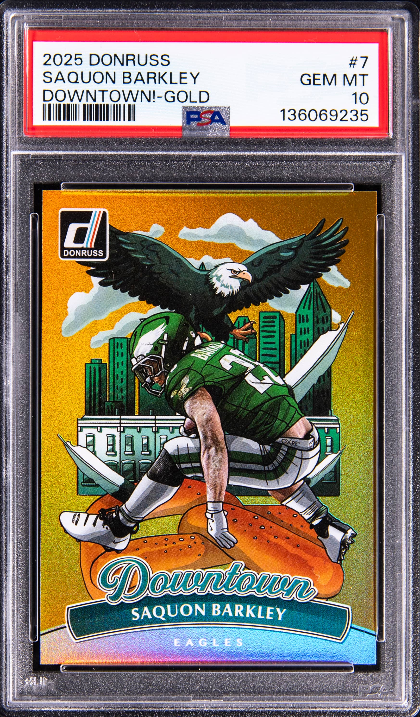 Saquon Barkley 2025 Downtown Gold PSA 10 Sale