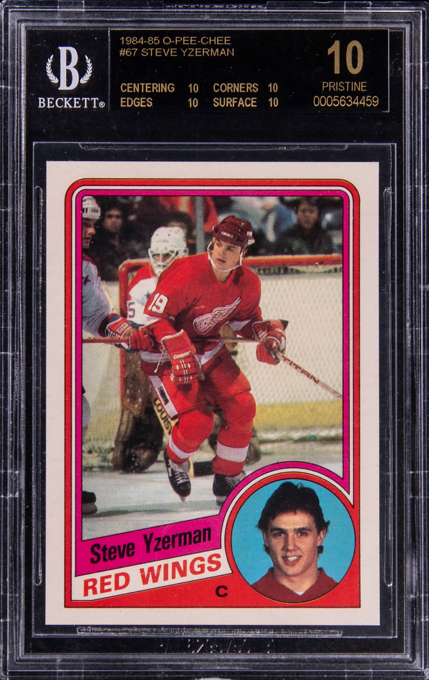 BGS Black Label 1984 OPC Yzerman RC Sells for $19k