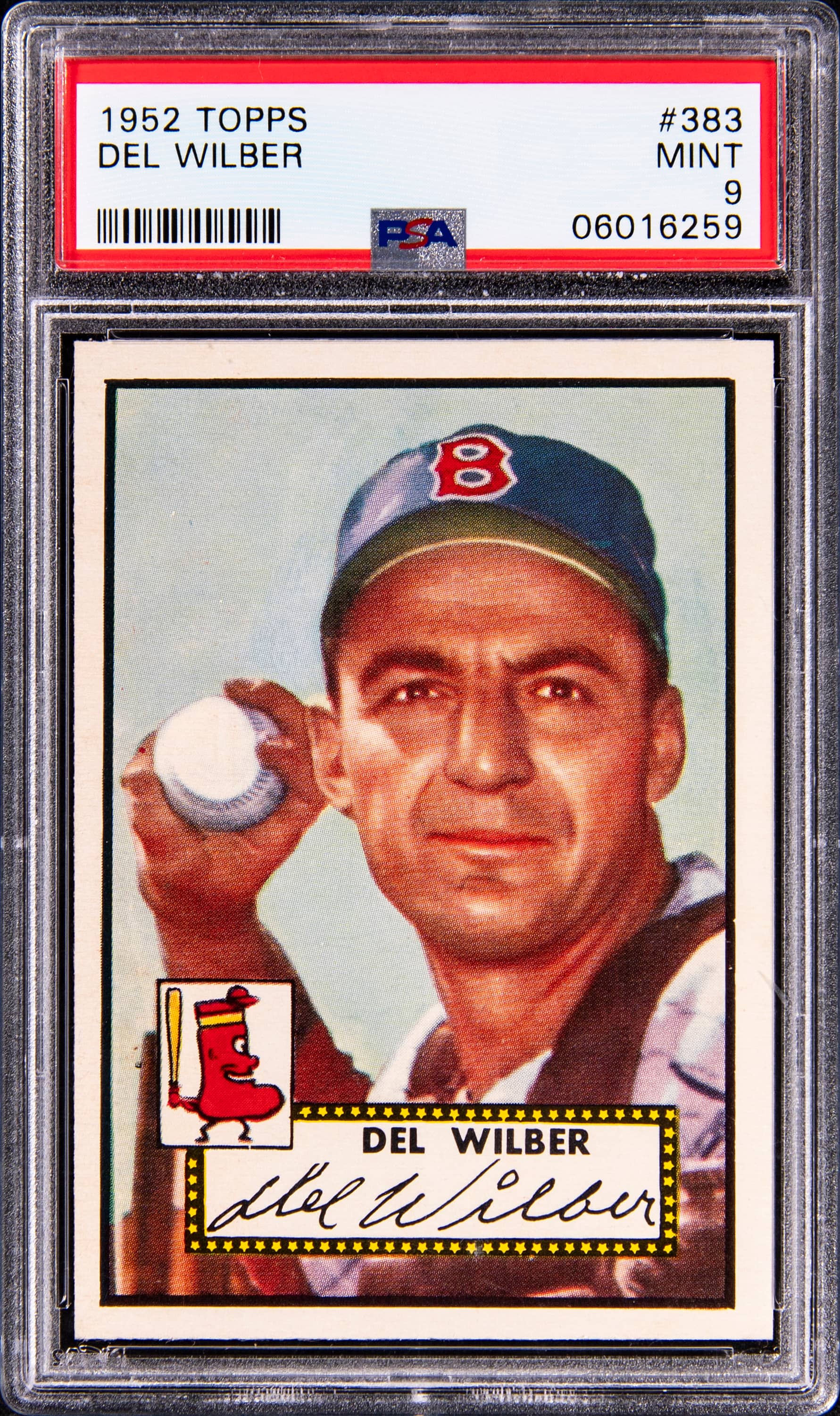 1952 Topps Del Wilber PSA 9 High Number Sells for $16K