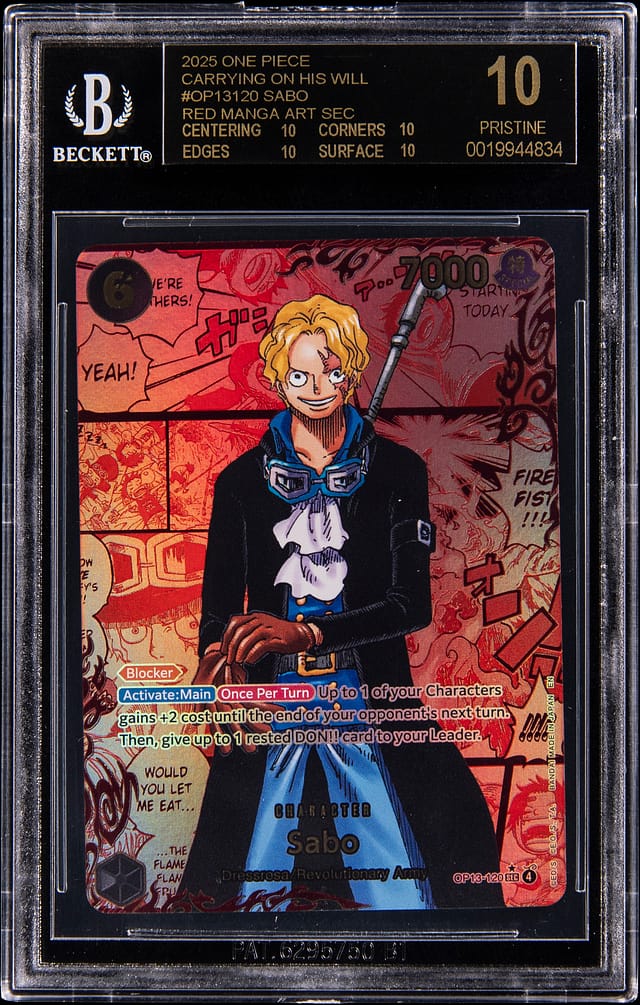 2025 Sabo Red Manga SEC BGS Black Label 10 Sale