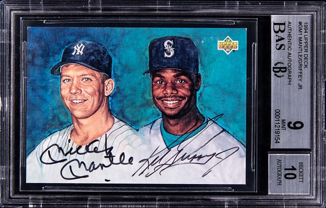 1994 UD Griffey/Mantle Dual Auto BGS 9 Sells Strong