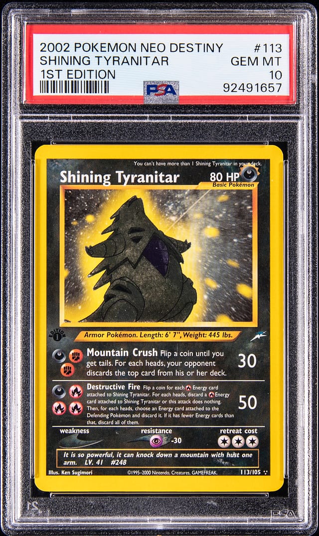 2002 Neo Destiny Shining Tyranitar PSA 10 Sells for $18K