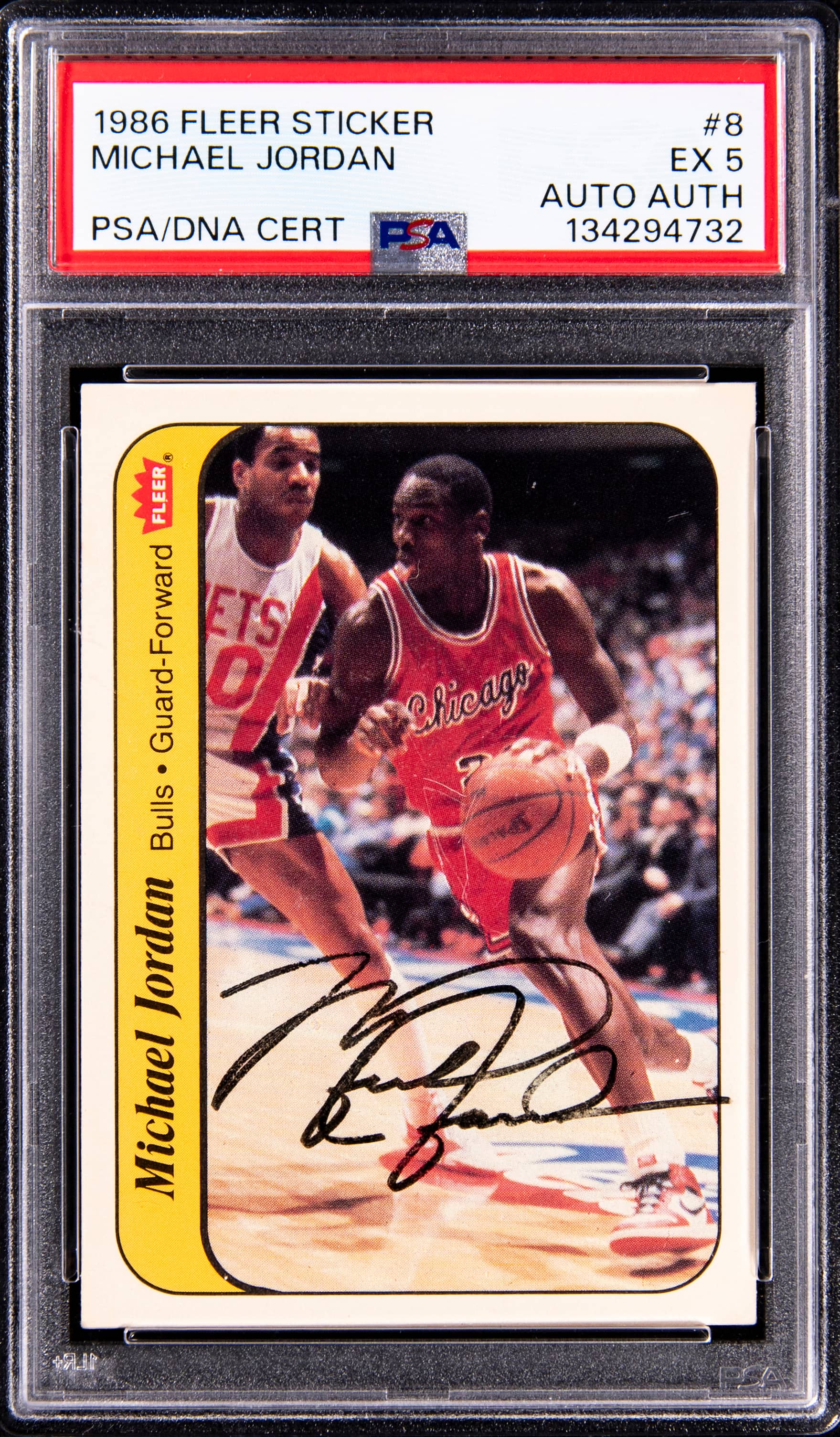 Signed 1986-87 Fleer Jordan Sticker Rookie Sells