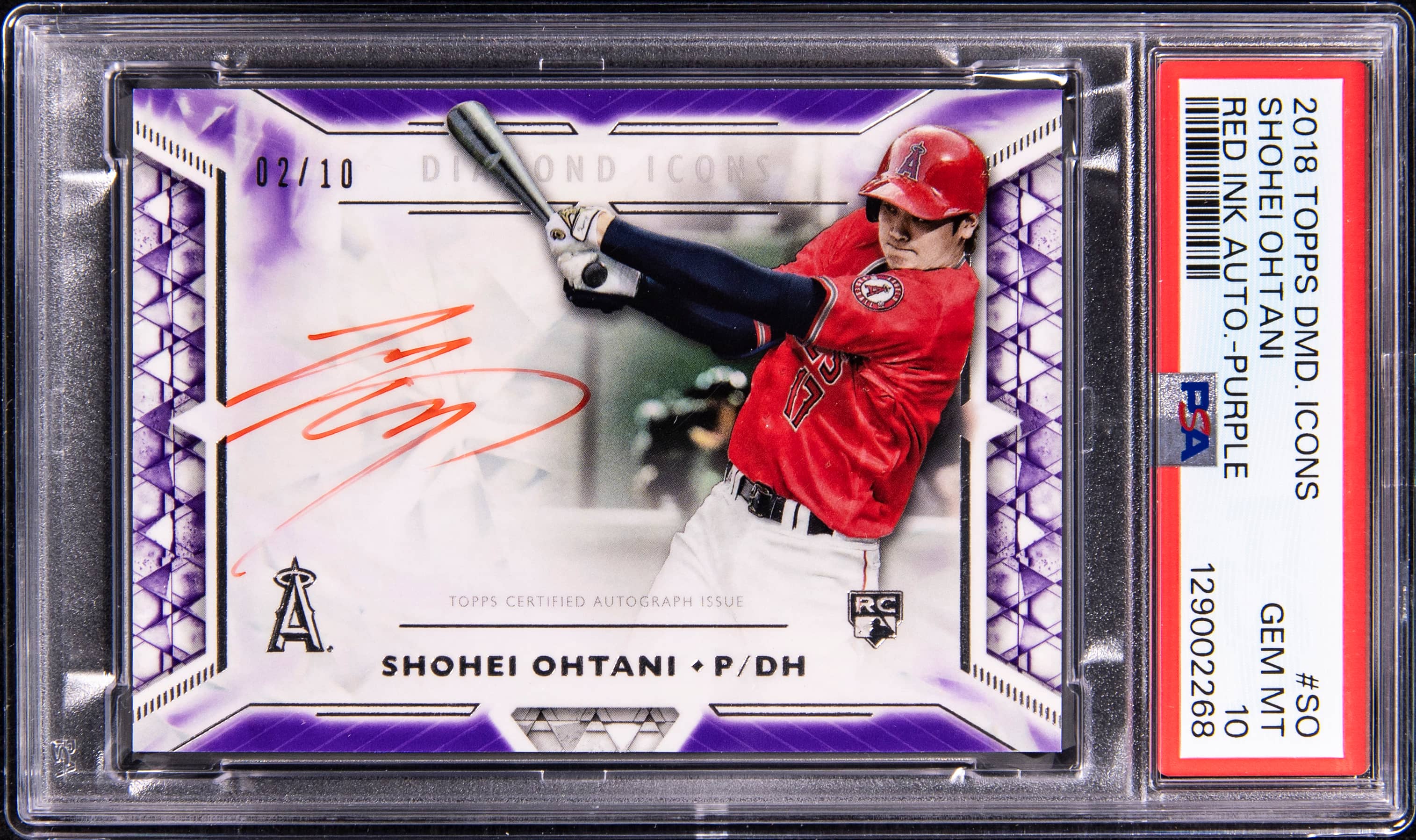 2018 Diamond Icons Ohtani Red Ink Auto /10 Sells