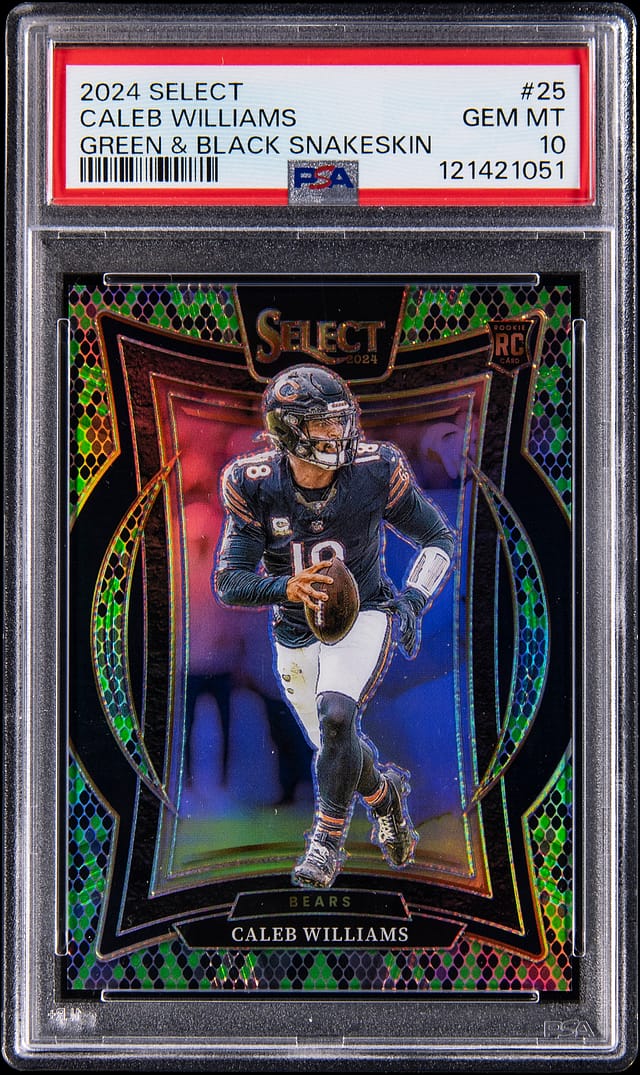 Caleb Williams 2024 Select Snakeskin PSA 10 sells