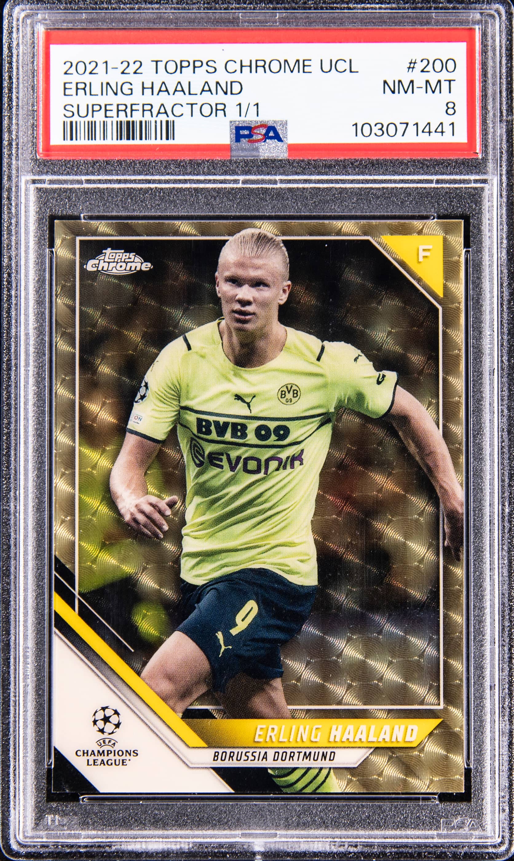 Haaland 2021-22 UCL SuperFractor 1/1 Sells at Goldin