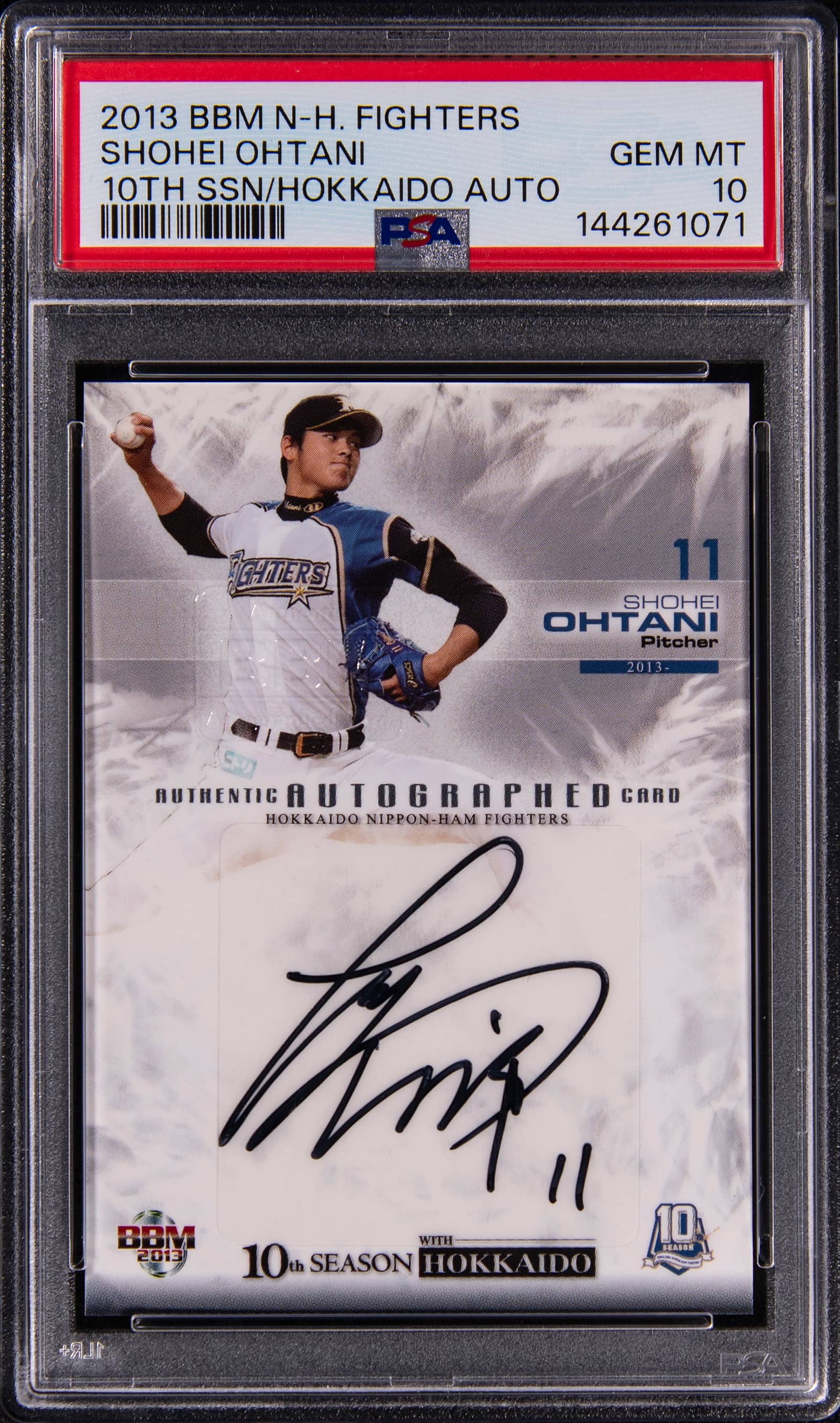 Shohei Ohtani 2013 BBM Auto /10 PSA 10 Sells for $430K