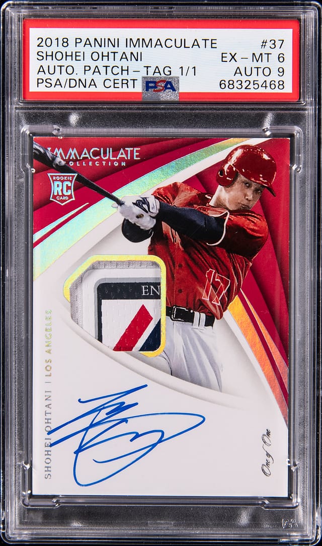 2018 Immaculate Ohtani 1/1 Patch Tag Sells for $68K